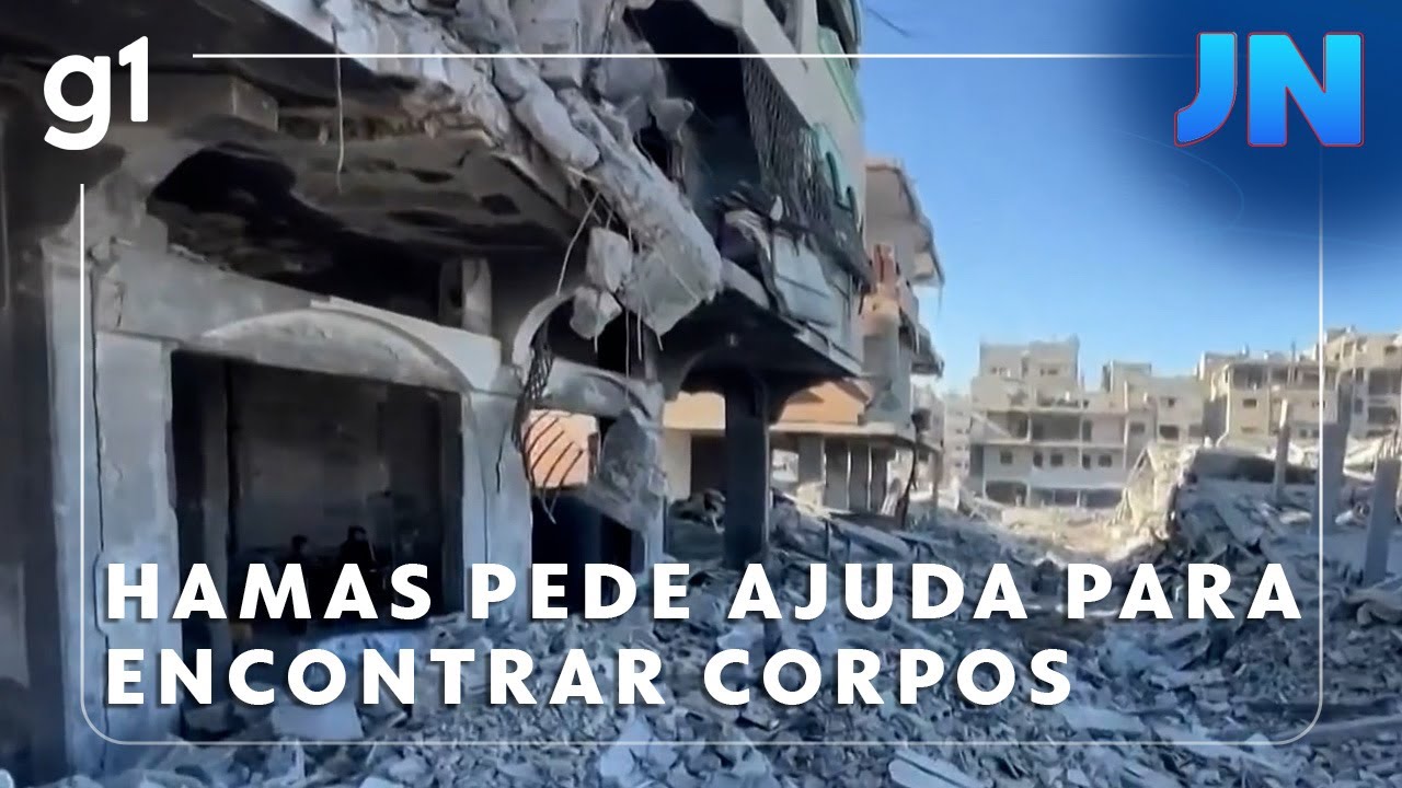 Jornal Nacional: Grupo terrorista Hamas pede ajuda internacional para encontrar corpos de reféns