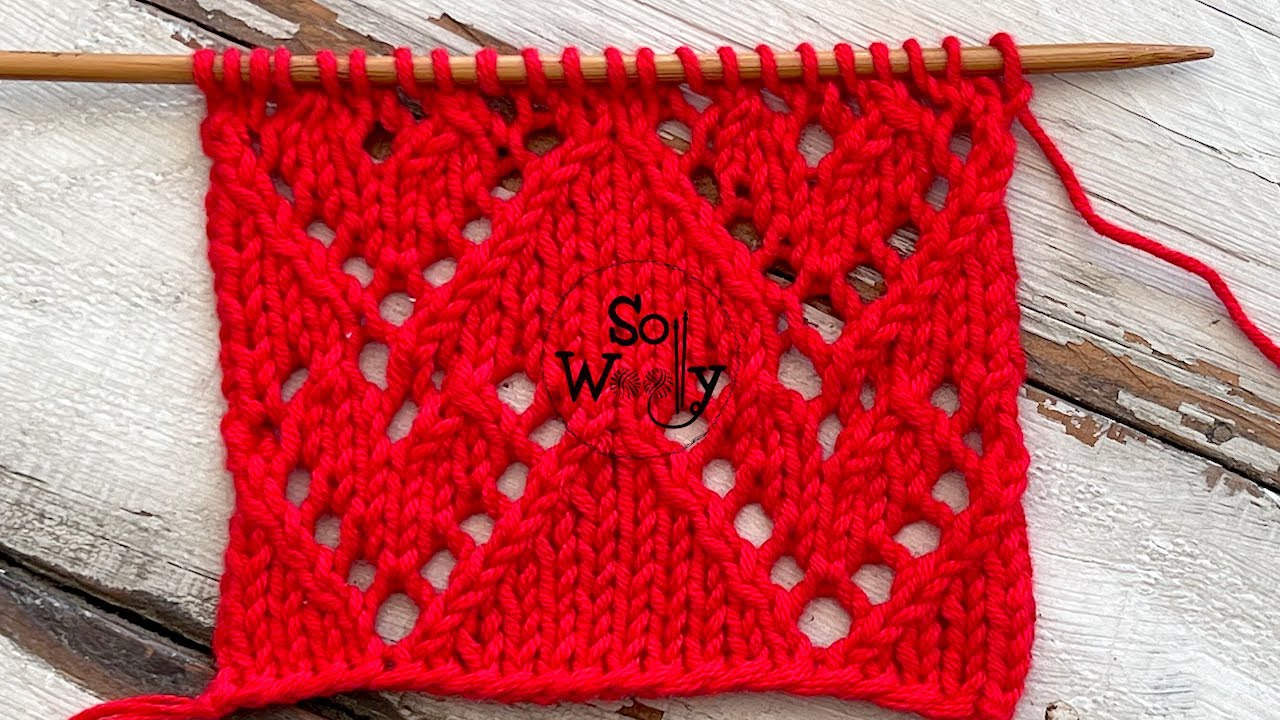 How to knit the Hearts Lace stitch (suitable for non-experts!) - So Woolly