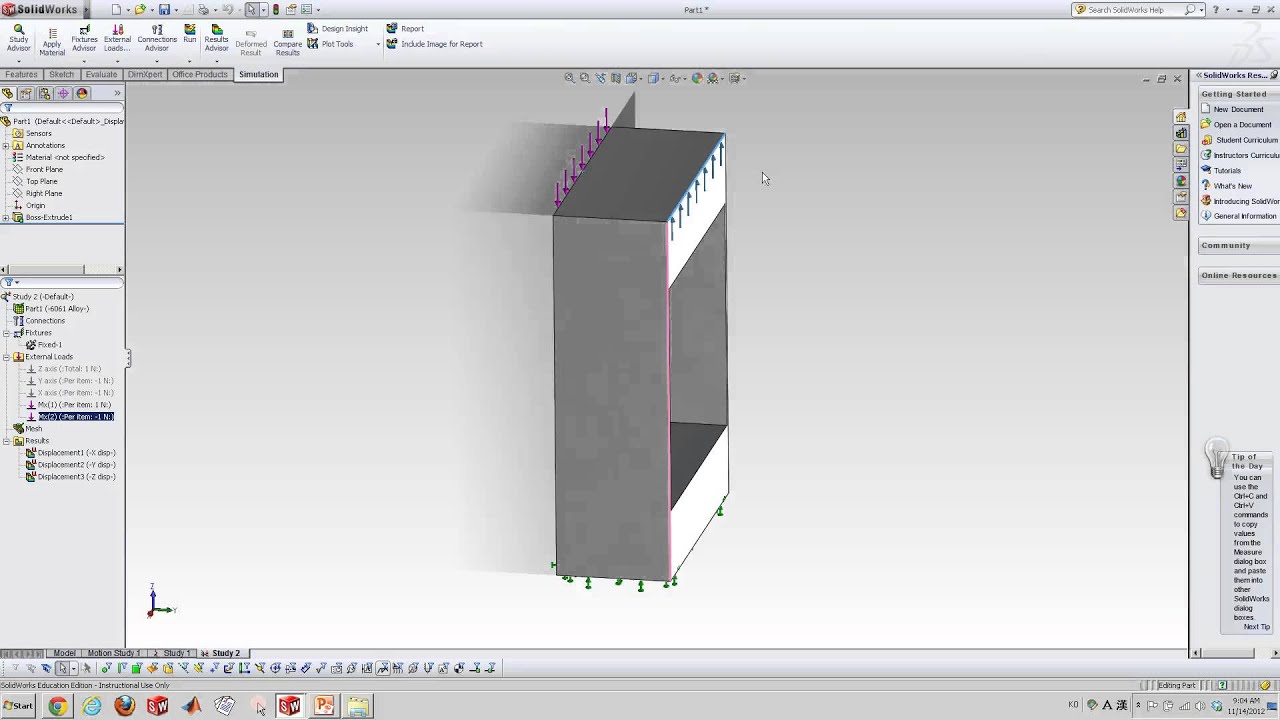 Solidworks Simulation: Flexure Stiffness Calculation - 02
