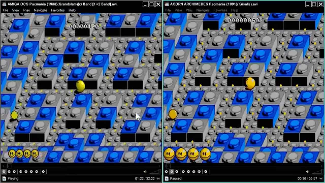 LETS HEAR AND SEE PACMANIA 16BIT AMIGA AND IN 32BIT ACORN ARCHIMEDES PAC MANIA PACMAN PAC MAN PART 1