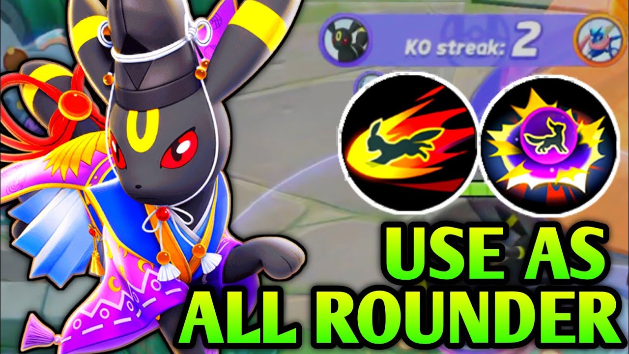 Use this Build on Umbreon to play as All Rounder on Solo Q | Pokemon Unite | Umbreon gameplay Hindi