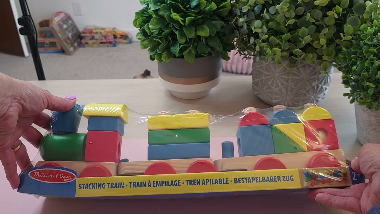 Melissa & Doug Wooden Stacking Train Learning Toy