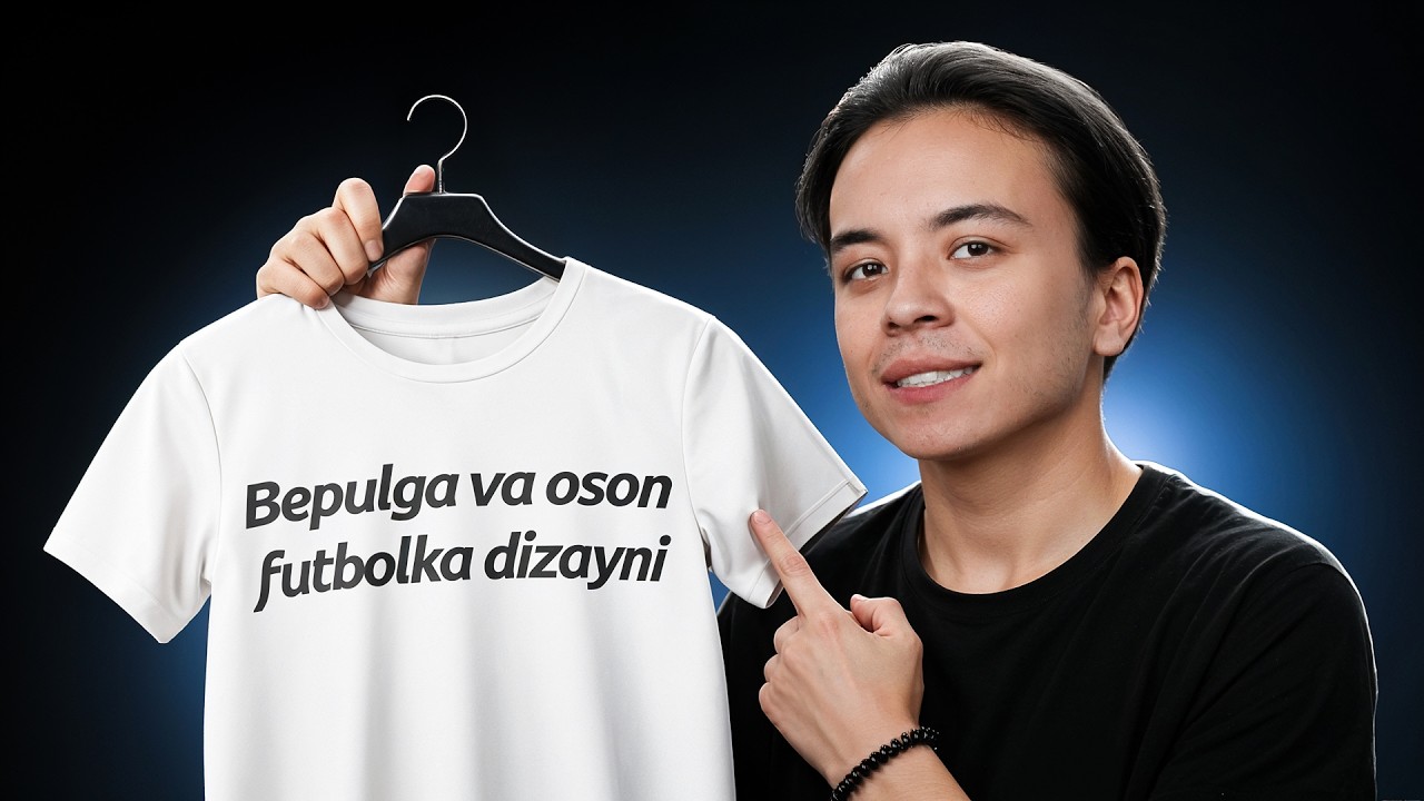 5 daqiqada futbolkaga dizayn qilishni o&lsquo;rganasiz