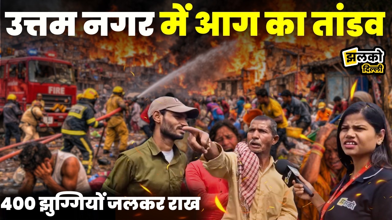 दिल्ली में भयंकर आग! 400 झुग्गियां जलकर खाक, 2 बच्चों की दर्दनाक मौत 🔥
