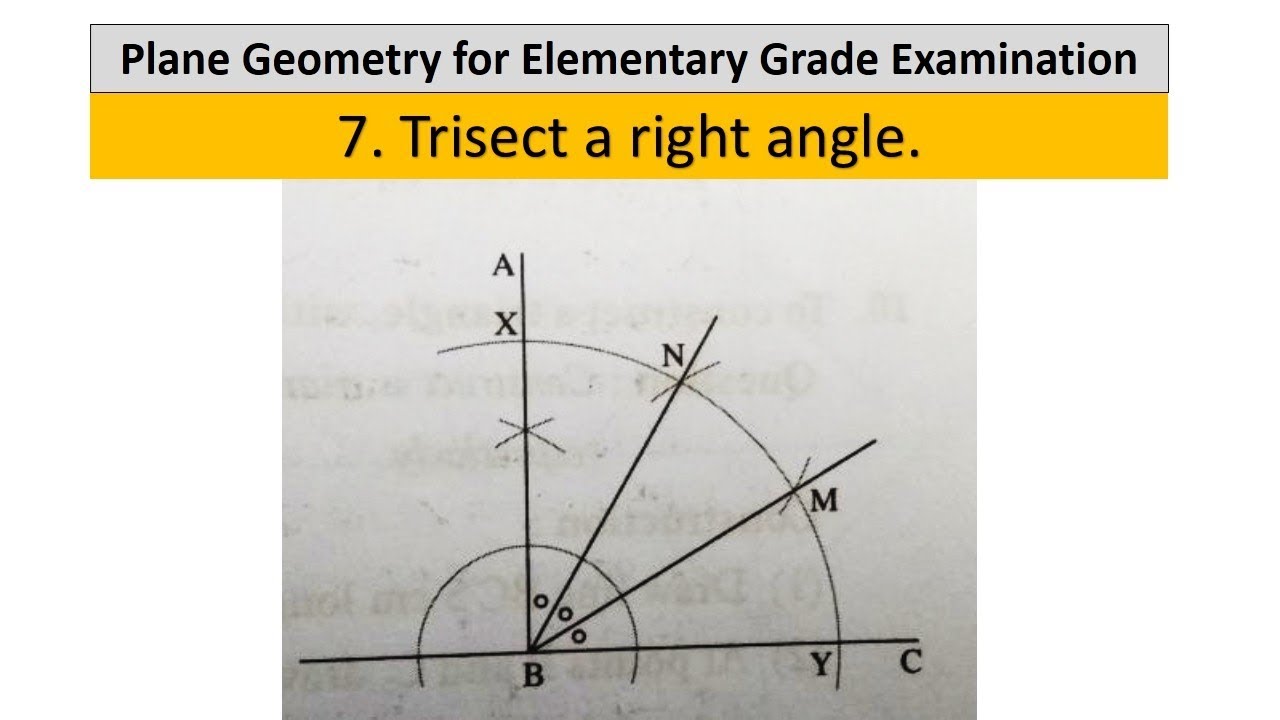 Elementary Plane Geometry - 7 Trisect a right angle