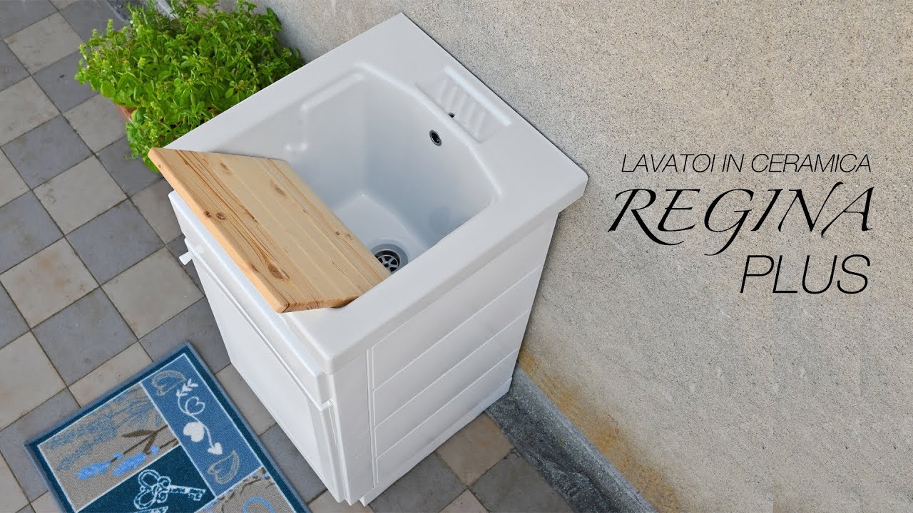 Mobile Lavatoio da Esterno in Ceramica per una Lavanderia Fai da Te in Terrazza, Giardino e Garage