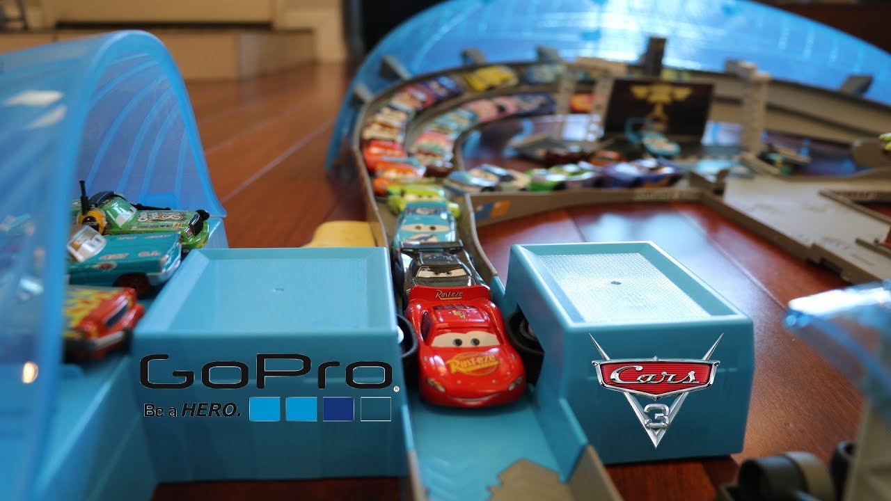 Disney Cars 3 Ultimate Florida 500 Speedway POV with Hot Wheels Zoom In GoPro Car