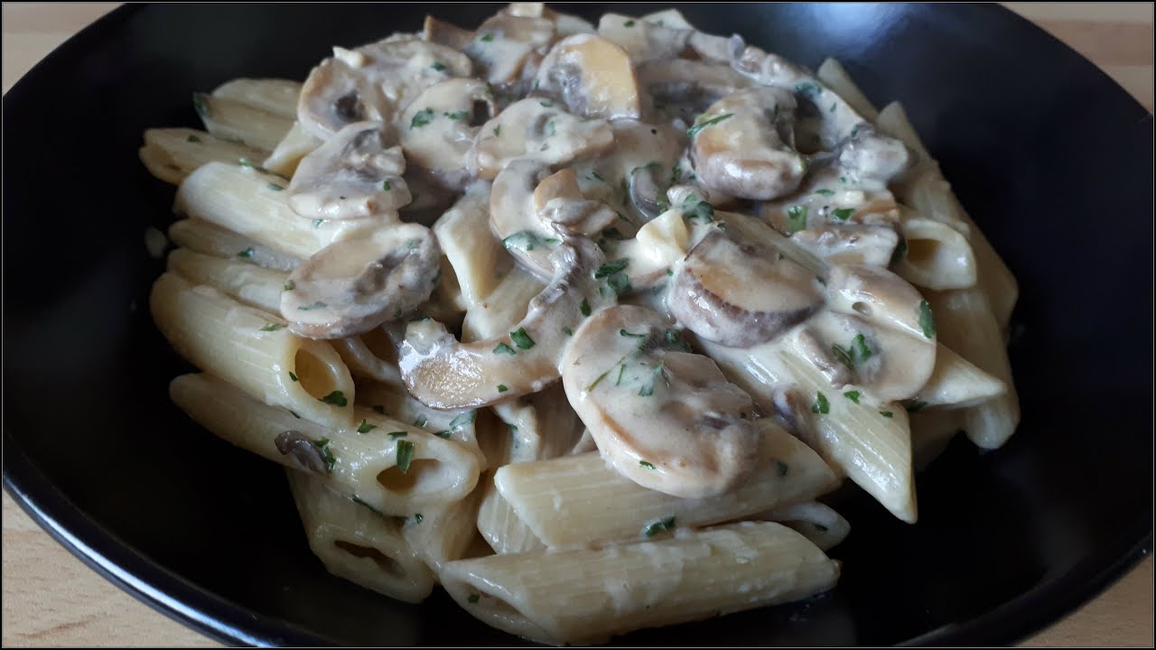 Pâtes sauce crémeuse aux champignons #91
