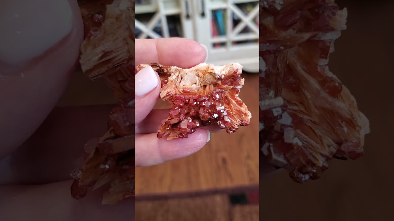Vanadinite with Barite cluster 💜 #foryou #vanadinite #stunning #cluster #crystal #forsale