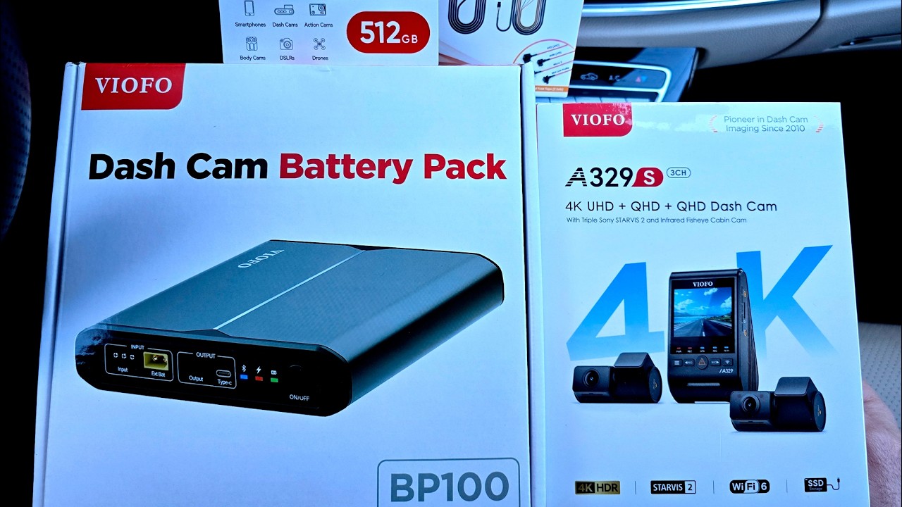 Распаковка обзор Новый VIOFO BP100 Dash Cam Battery Pack и Регистратор VIOFO A329S 4K & Hardwire Kit