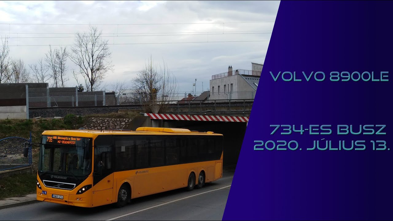 Utazás NWX-474-gyel (Volvo 8900LE) a 734-esen