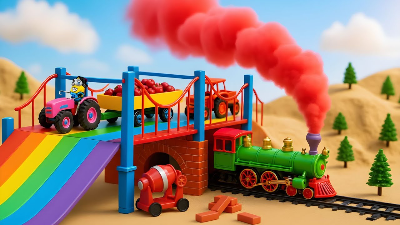 Mini Tractor | Build a Stunning Crane Tree Spanning Across the Railway Tracks | Science Project