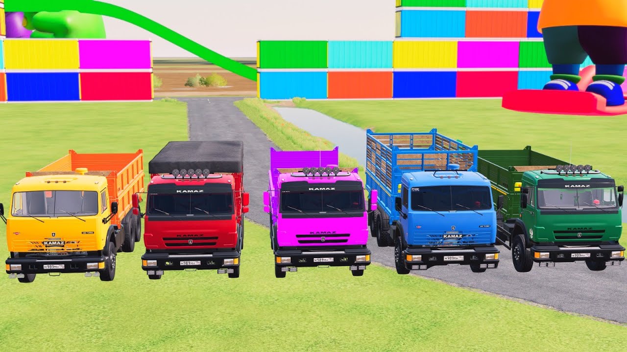 Flatbed McQueen | Transportation with Truck – Color Cars Challenge #23