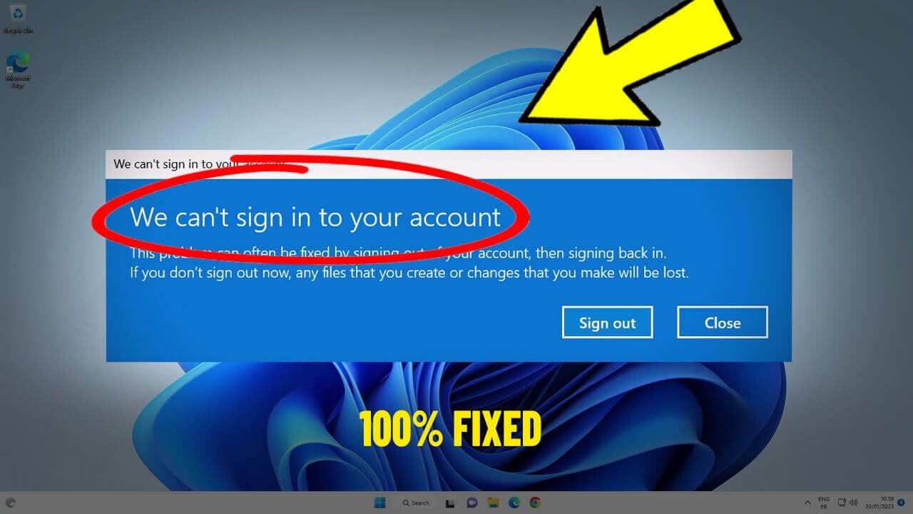 Решение: Мы не можем войти в вашу учетную запись в Windows 11 / 10 | We cant sign into your account