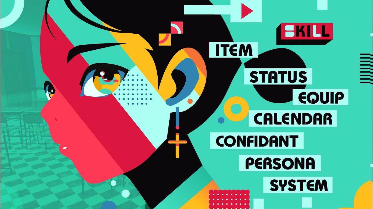 Persona 6 UI - Bauhaus Main Menu | ペルソナ6 UI バウハウスメニュー（ファンメイド） [Fanmade]