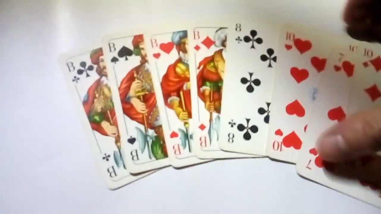 Beim Skat ein bereits gewonnenes Spiel ,Kreuz mit Vieren,noch verloren