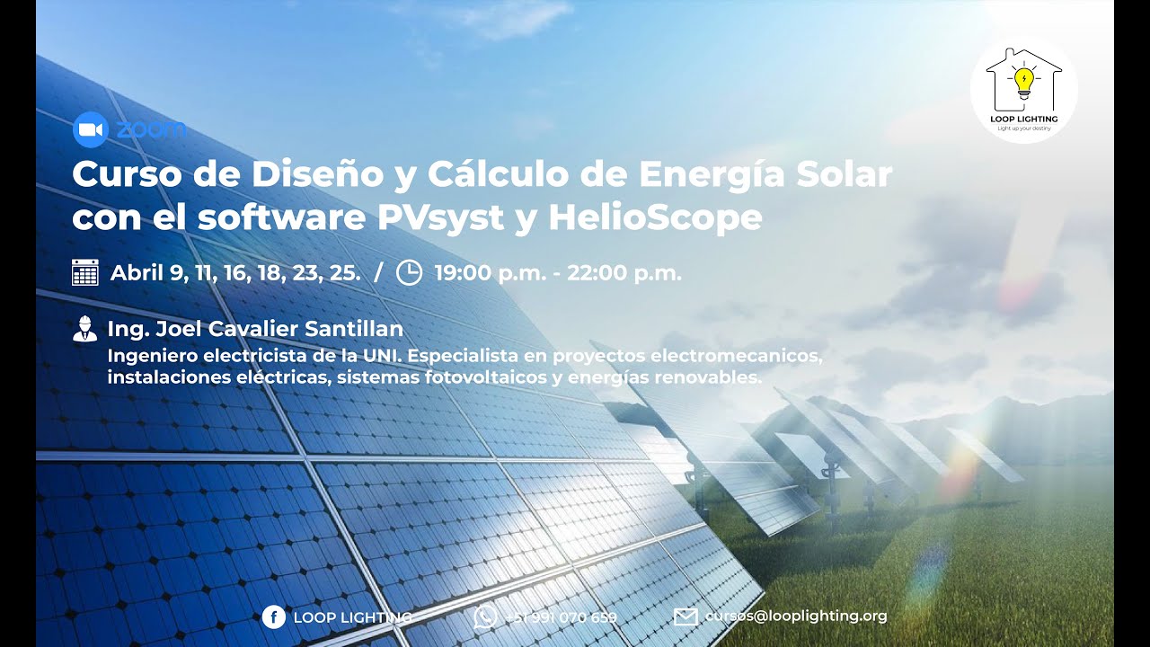 Curso de Diseño y Cálculo de Energía Solar con el software PVsyst y HelioScope 🔆
