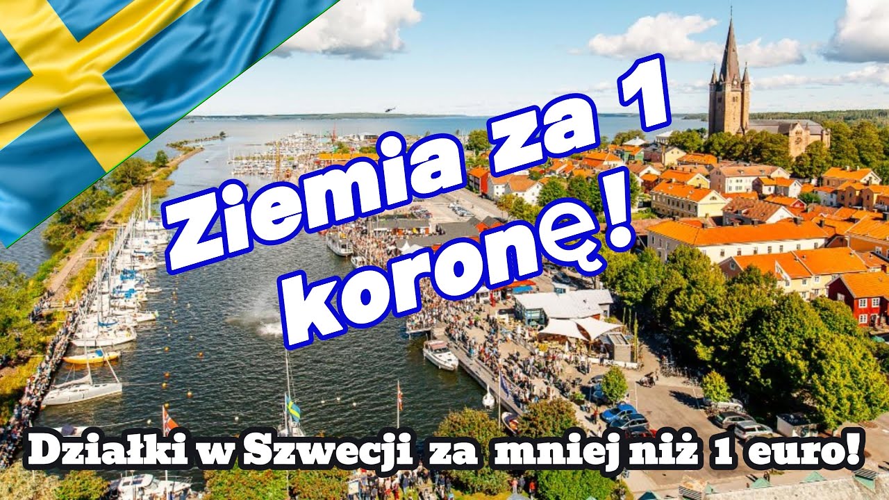 Działki budowlane w szwedzkim miasteczku nad jeziorem za mniej niż jedno  euro !  1€!