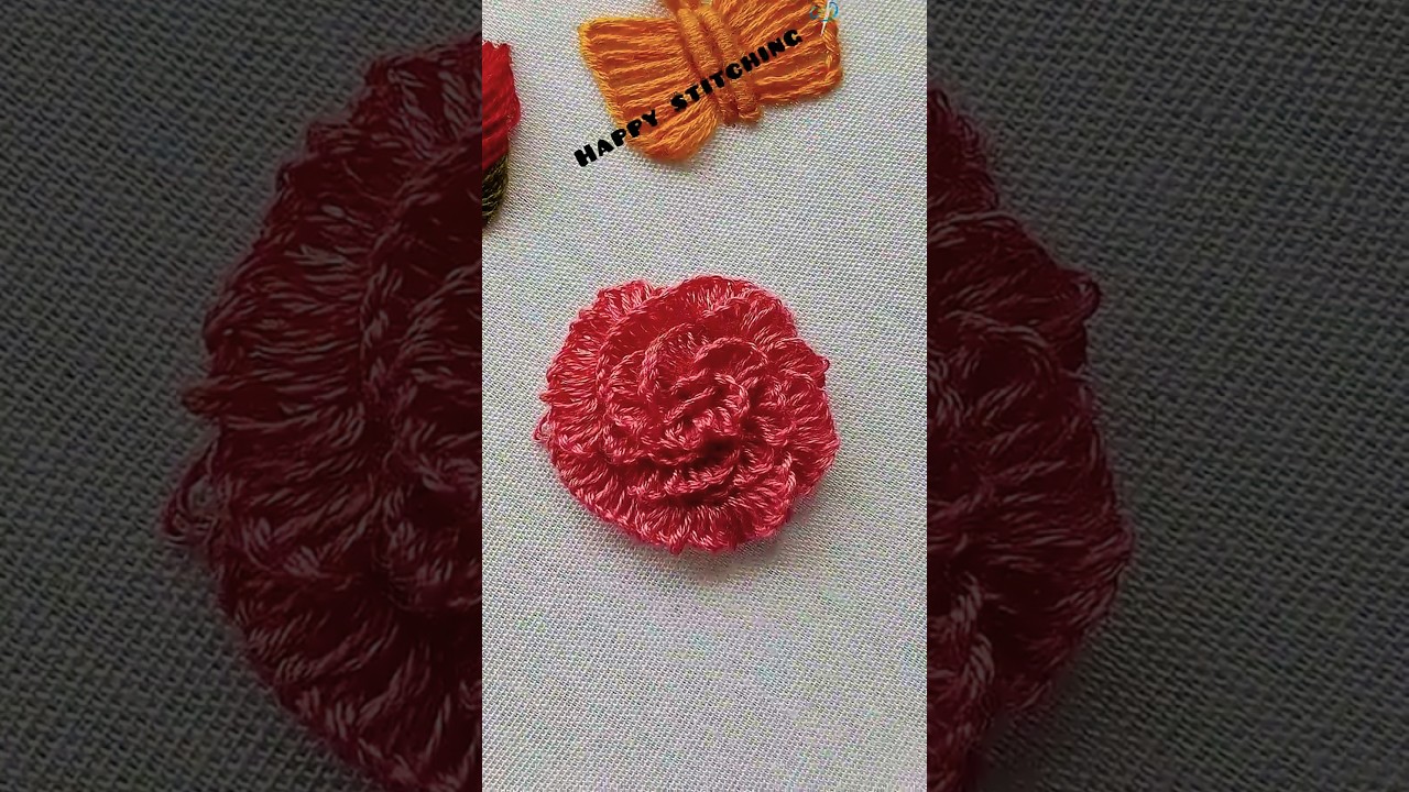 SIMPLE AND EASY HAND EMBROIDERY ROSE 🌹  FLOWERS HAPPY STITCHING 🪡❤️