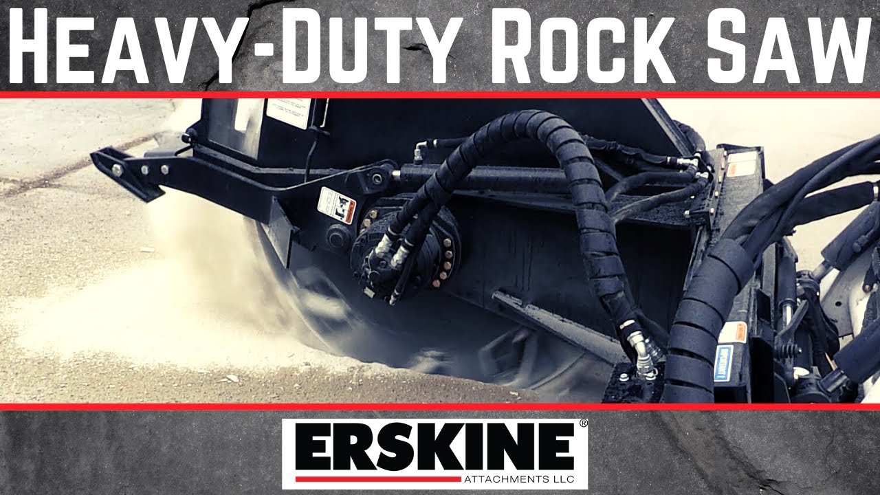 Heavy-Duty Rock Saw for skid steer in action