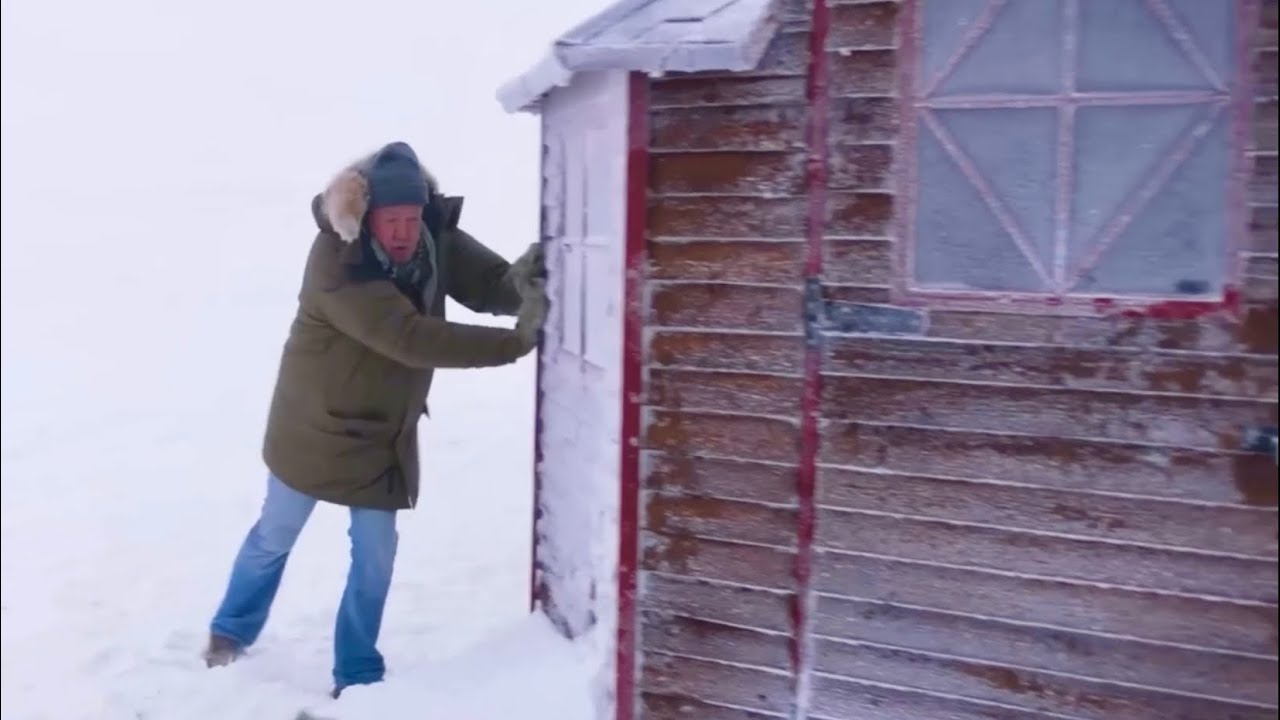 Jeremy Clarkson pushes a shed down a hill (Grand Tour)