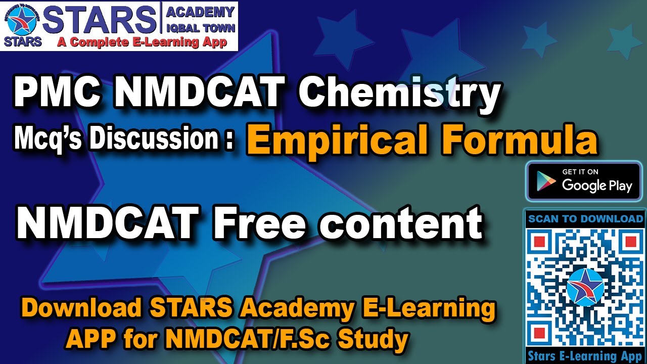 Empirical Formula Chapters MCQS  Discussion For PMC NMDCAT Preparation by #starsacademylahore ​