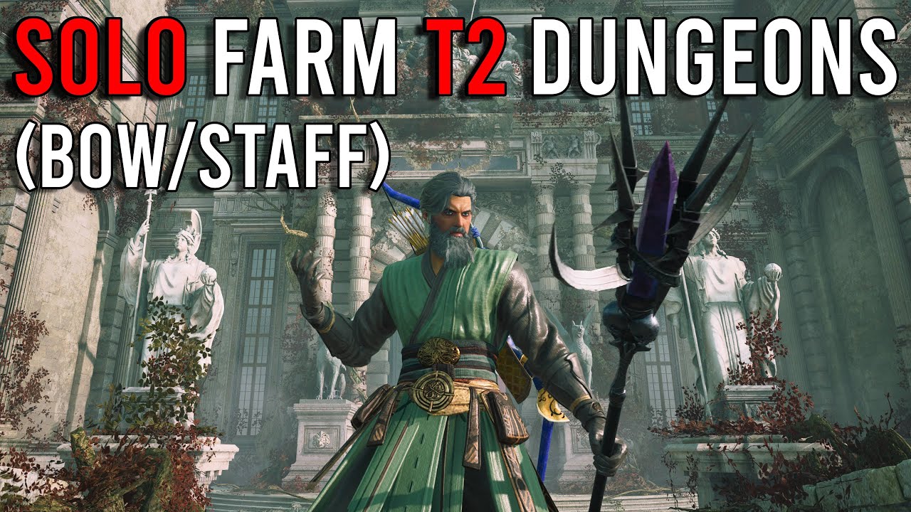 Solo Farm T2 Open Dungeons (New Bow/Staff Mastery) Throne and Liberty