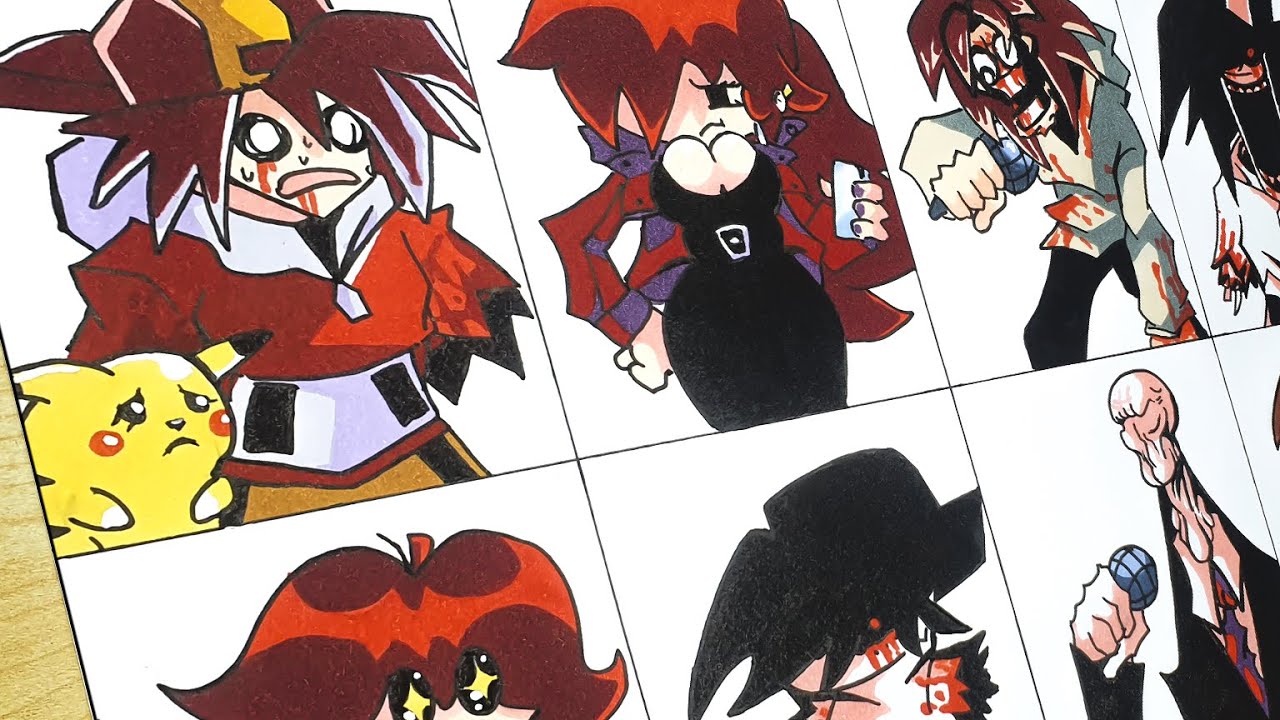 FNF - Drawing Jeff The Killer mod | Drawing Trepidation mod in Friday Night Funkin