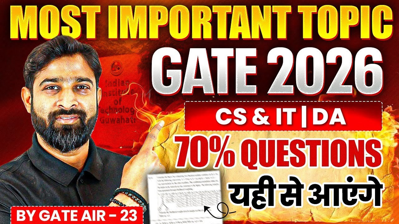 Most Important Topics for GATE 2026 in CS & IT | DA | 70% questions yahi se aayenge