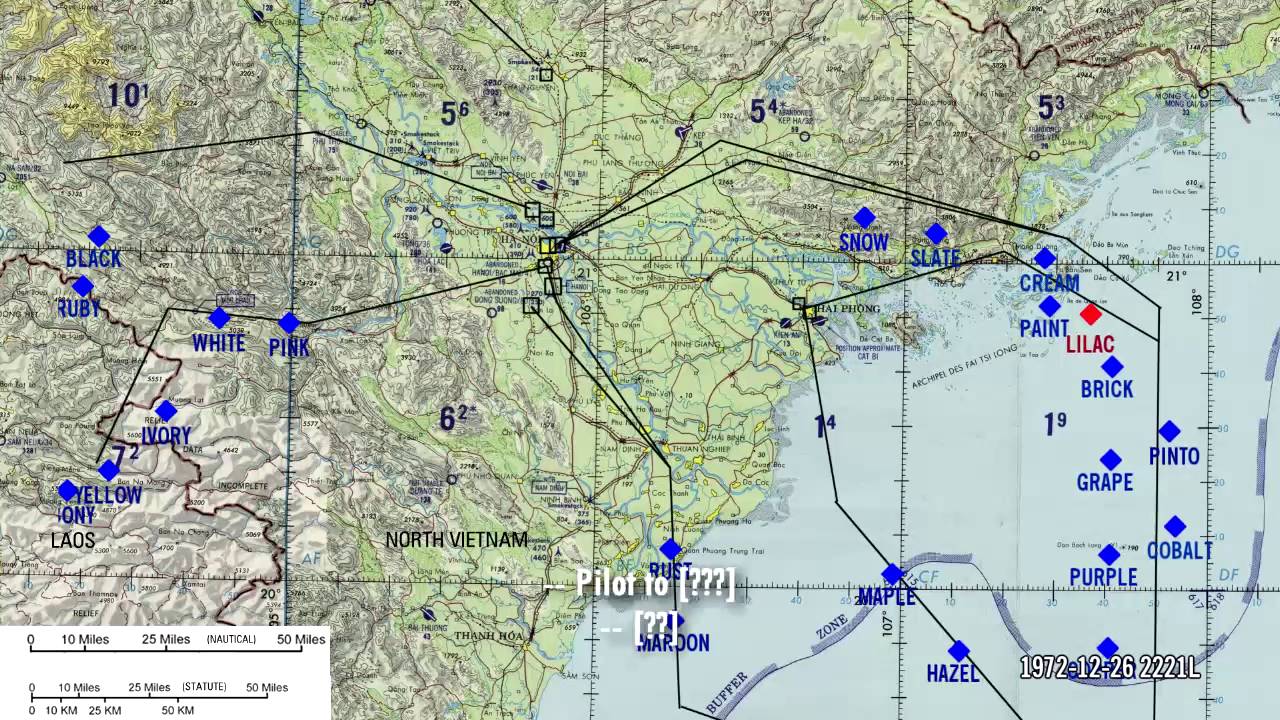B-52 raid on Hanoi with combat livemap - 12/26/1972