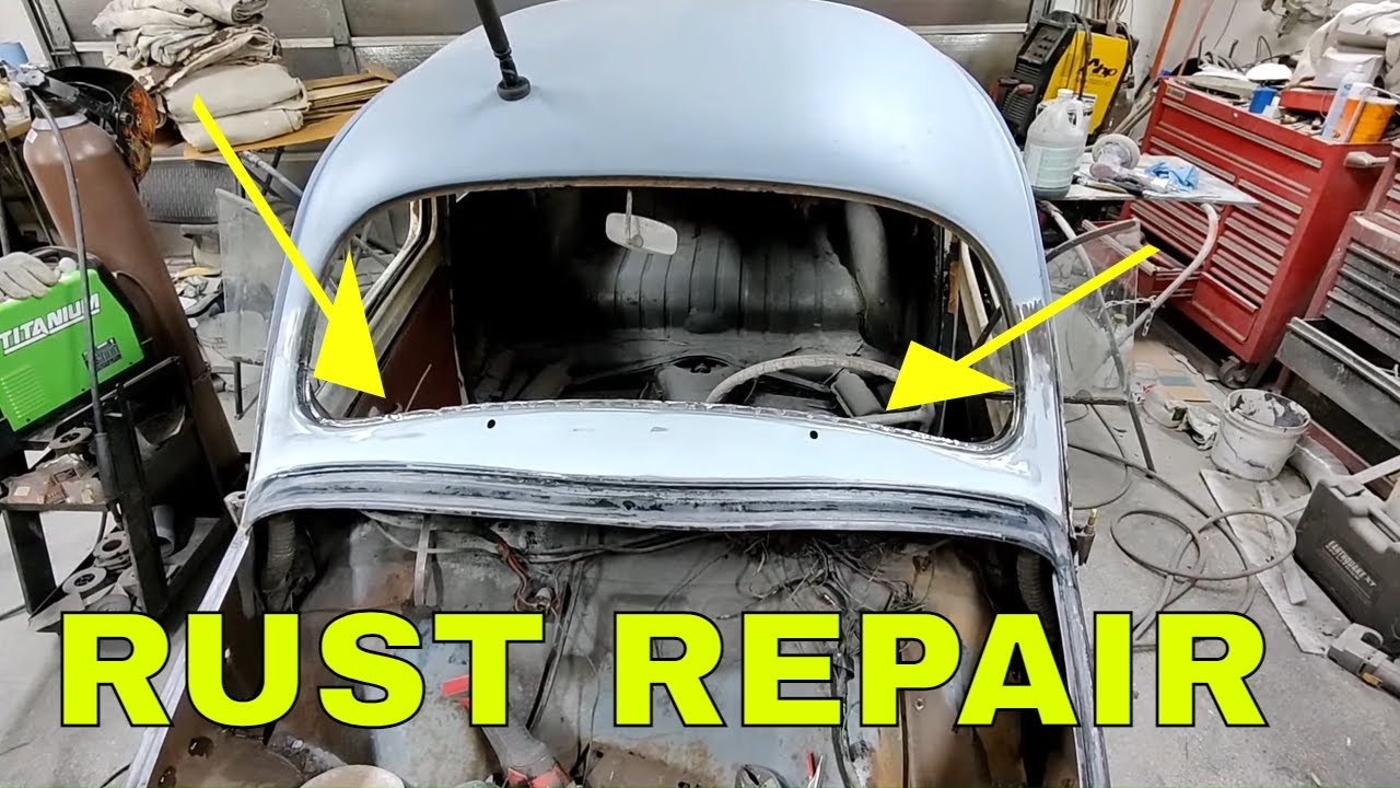 RESTORATION - 1954 VW oval window windshield sheet metal repair for full build