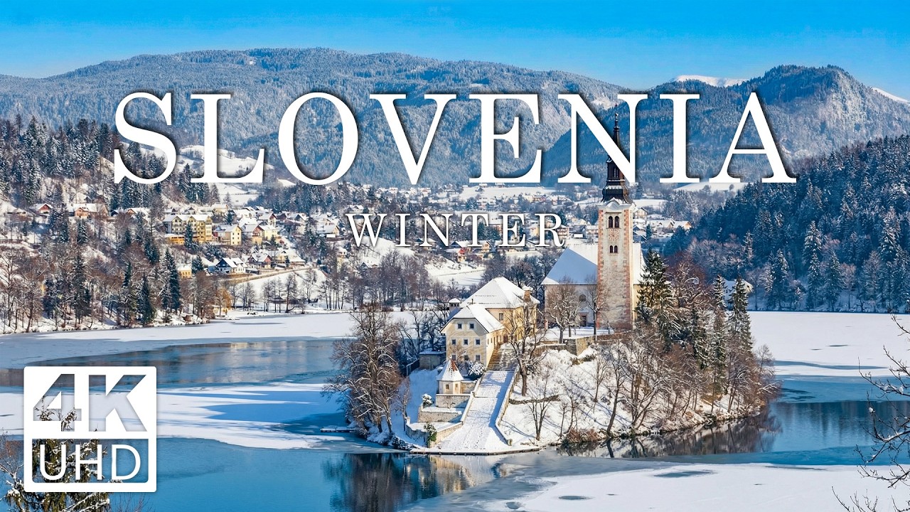 Slovenia 4K 🇸🇮 Serene Winter Landscapes, Emerald Rivers & White Mountains | Relaxing Scenery