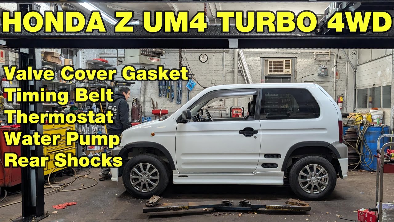 Honda Z UM4 Turbo Kei Car Major Maintenance: Timing Belt, Water Pump, Valve Cover Gasket and Shocks