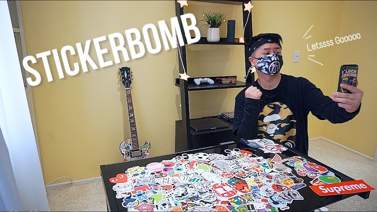 How to StickerBomb a Desk / Table using Random Stickers