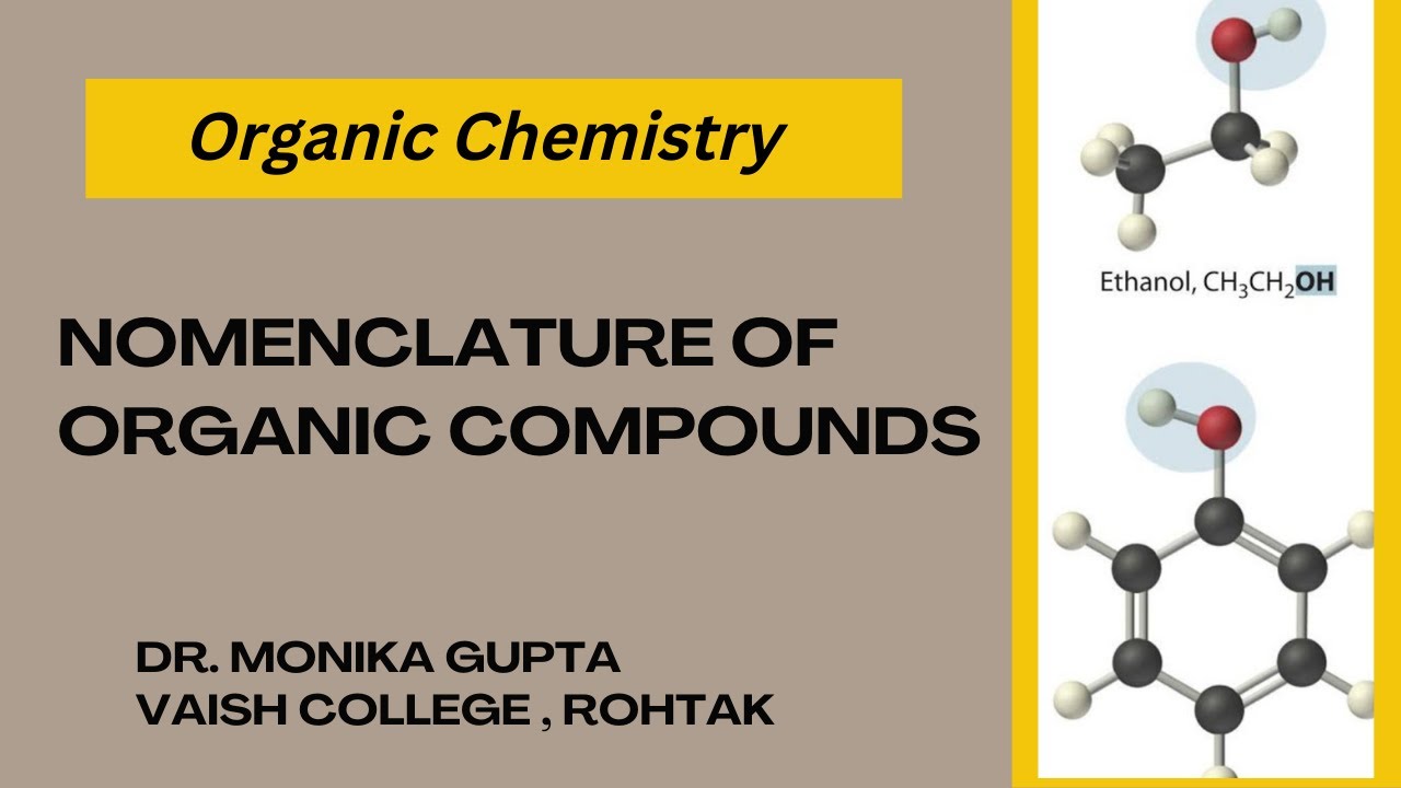 Part 1. Nomenclature of Organic Compounds: General Introduction by Dr. Monika Gupta