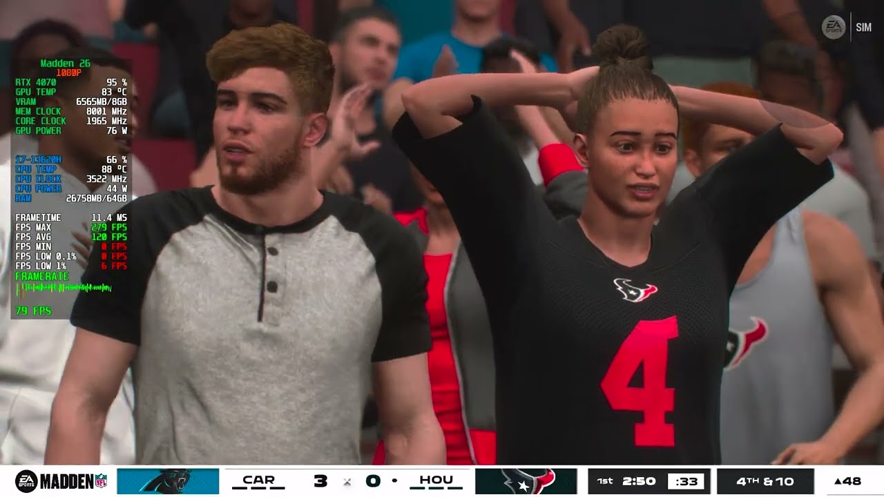 Madden NFL 26 RTX 4070 High - Ultra Settings -1080P & 4K