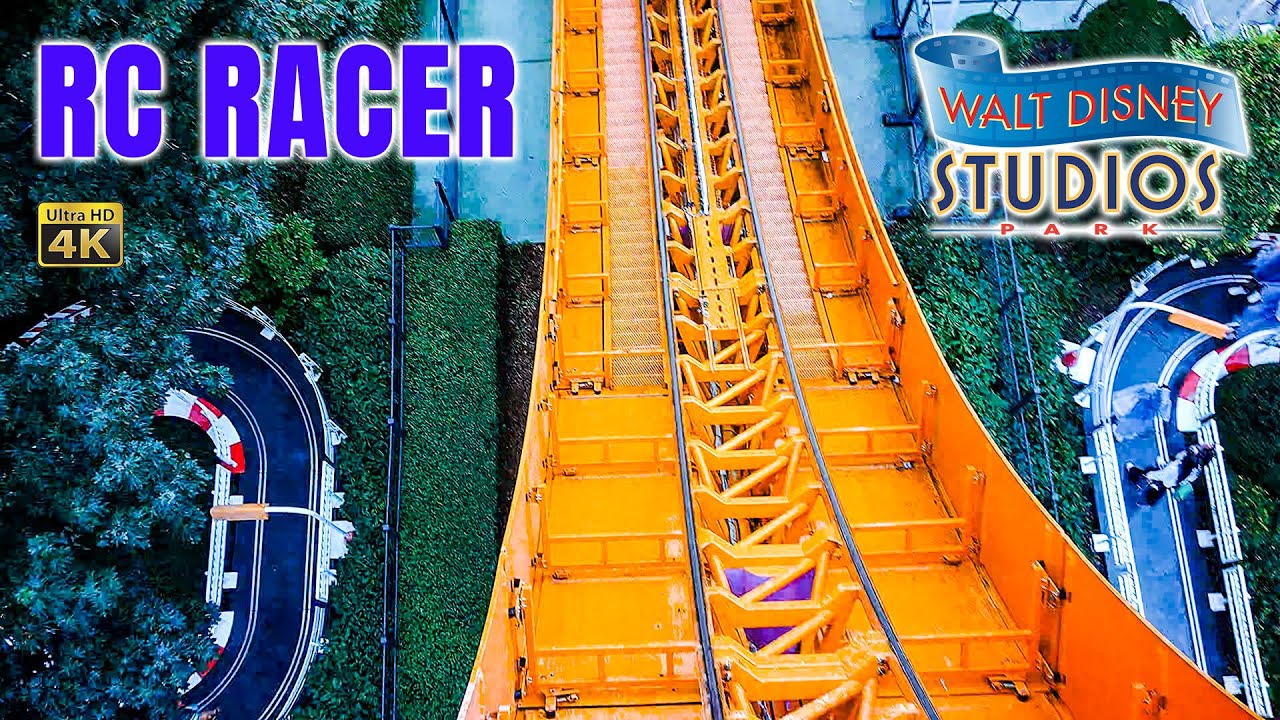 RC Racer Roller Coaster On Ride Front Row 4K POV Walt Disney Studios Park 2023 08 19