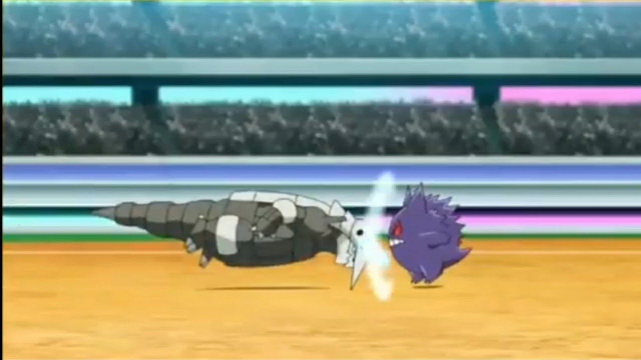 aggron Vs. genger - ash Vs. steven | pokemon journey master 8 battle