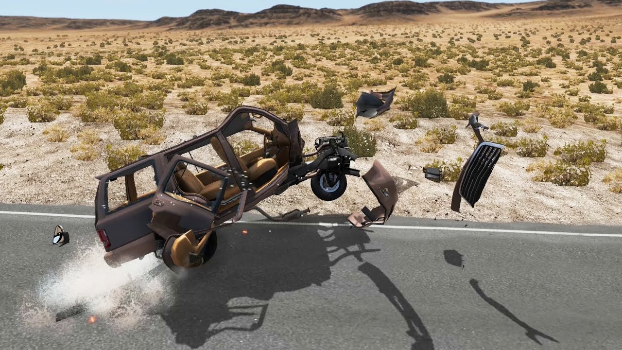 BeamNG Car vs Landmine crash compilation | Slow Motion crashes | Part 3