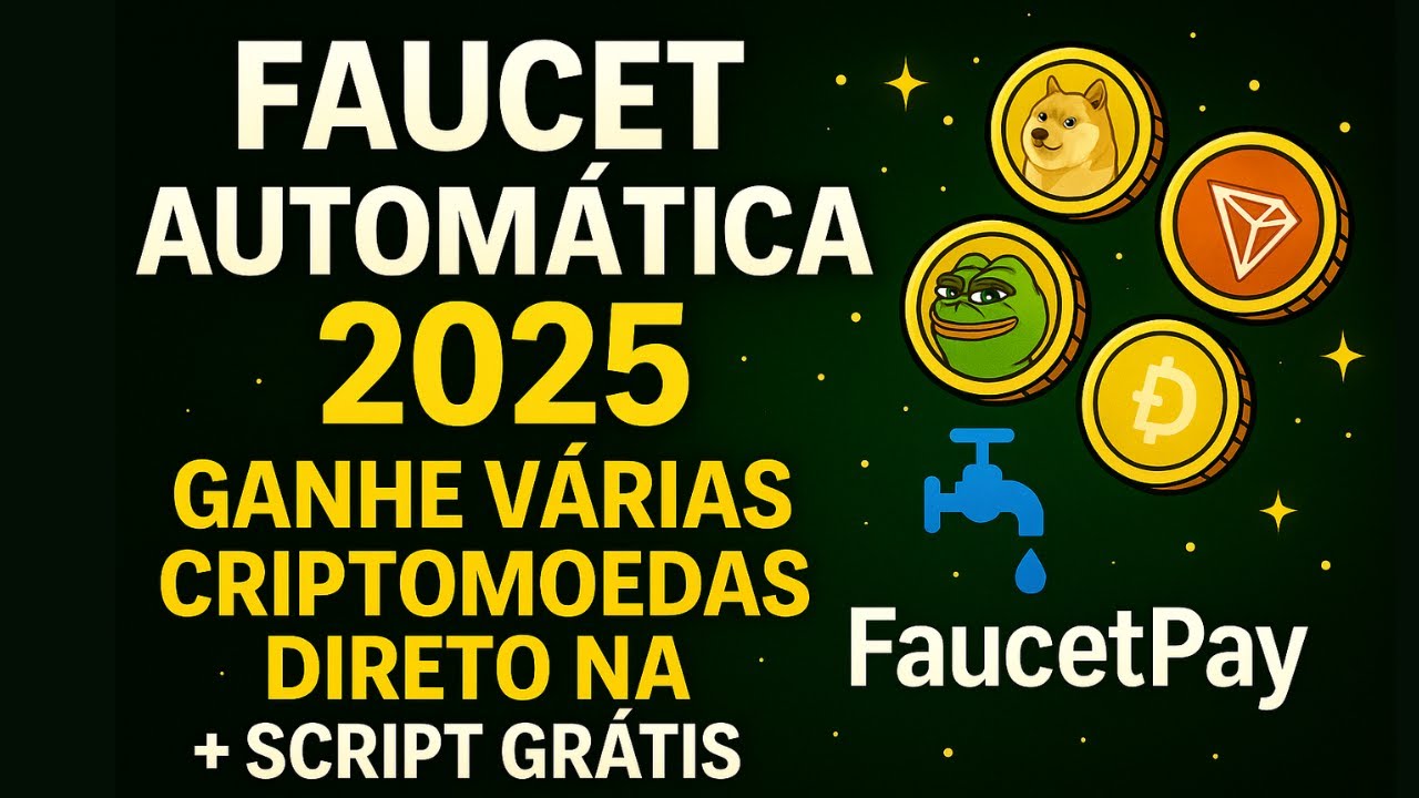 🔥 Faucet Autom&aacute;tica 2025 | Ganhe V&aacute;rias Criptomoedas Direto na FaucetPay + Script Gr&aacute;tis