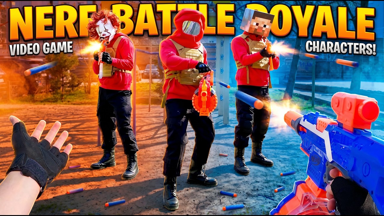 Nerf Battle Royale: Fighting for Survival Against Video Game Characters!