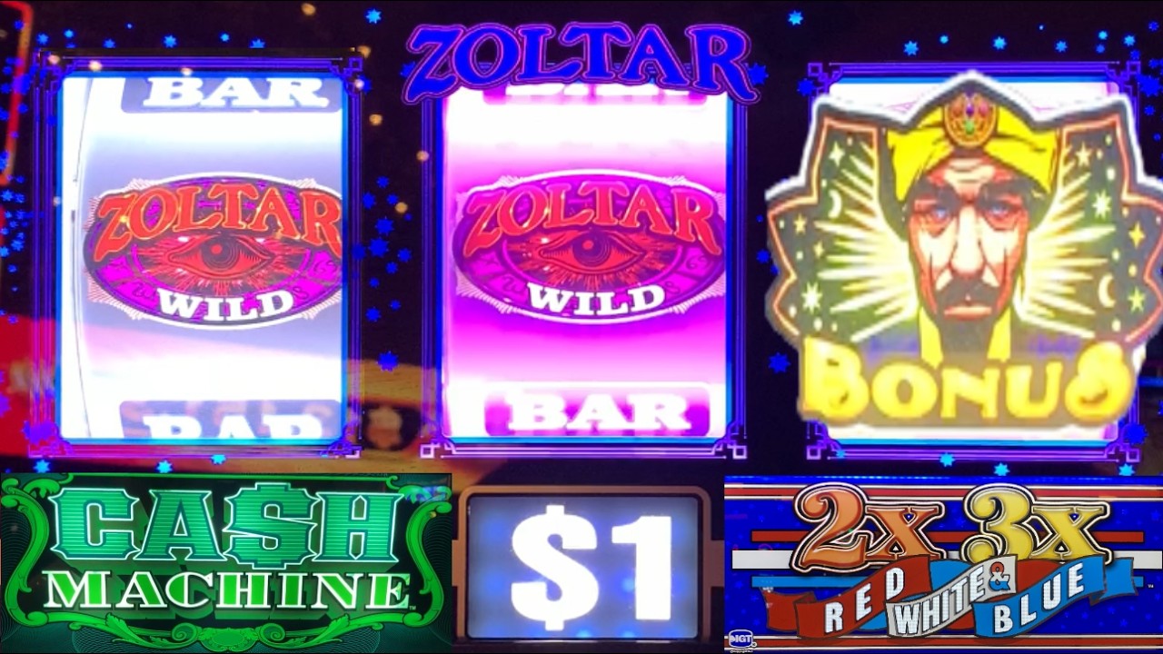 NICE WINS! 5x Pay ZOLTAR + 2x 3x Red White & Blue + Cash Machine slot play!