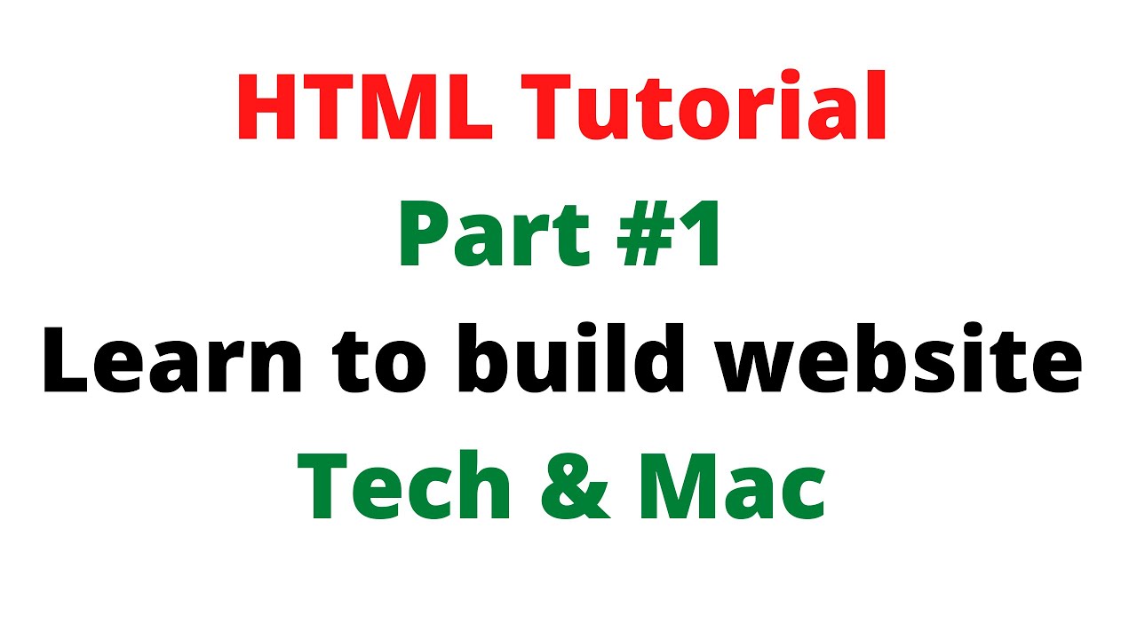 HTML tutorial for beginners: Introduction to HTML Part #1