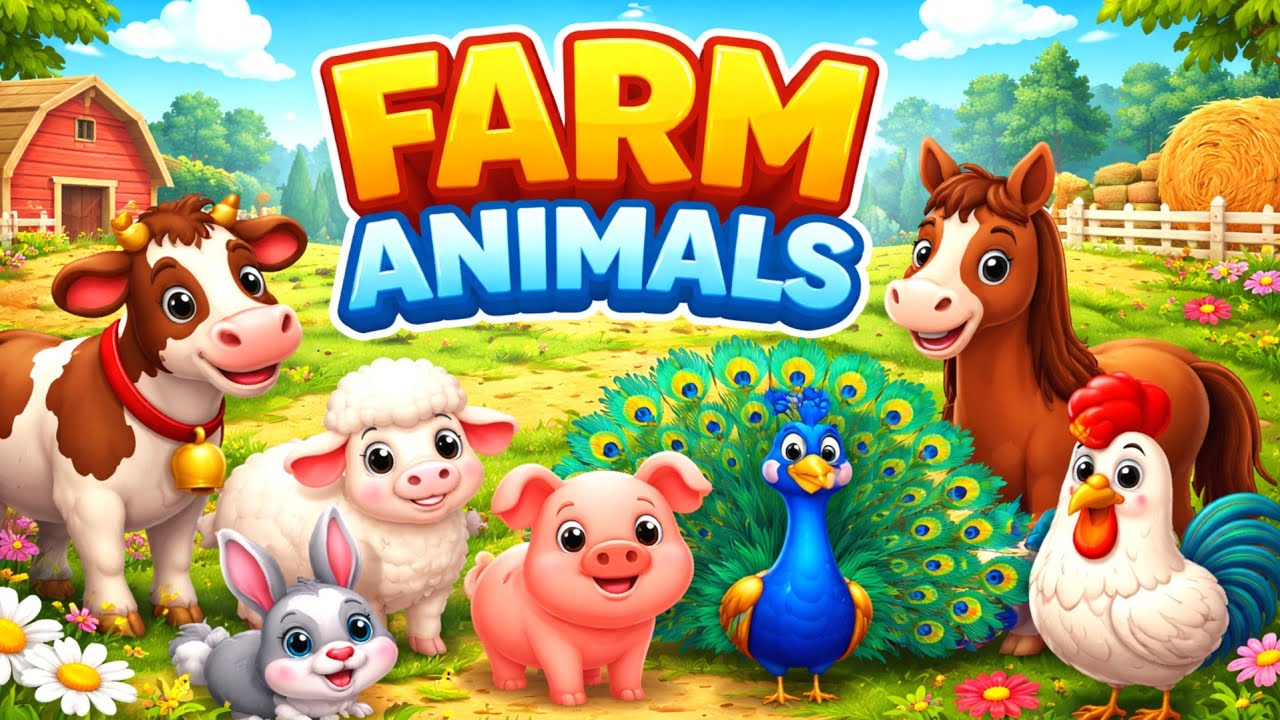 Farm Animals for Kids | Learn Farm Animal Names and Sounds | Kids Learning Videos