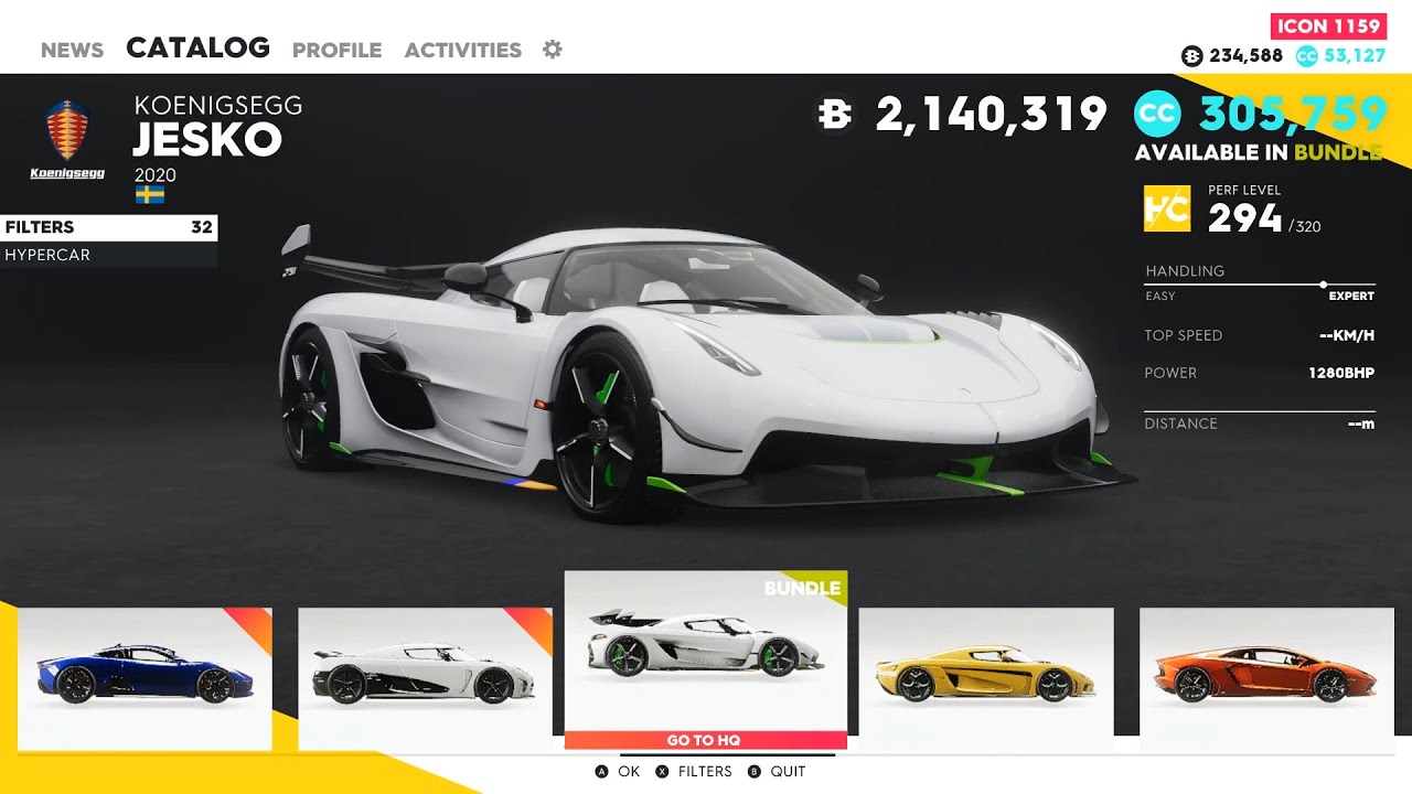 ALL HYPERCARS LIST - THE CREW 2