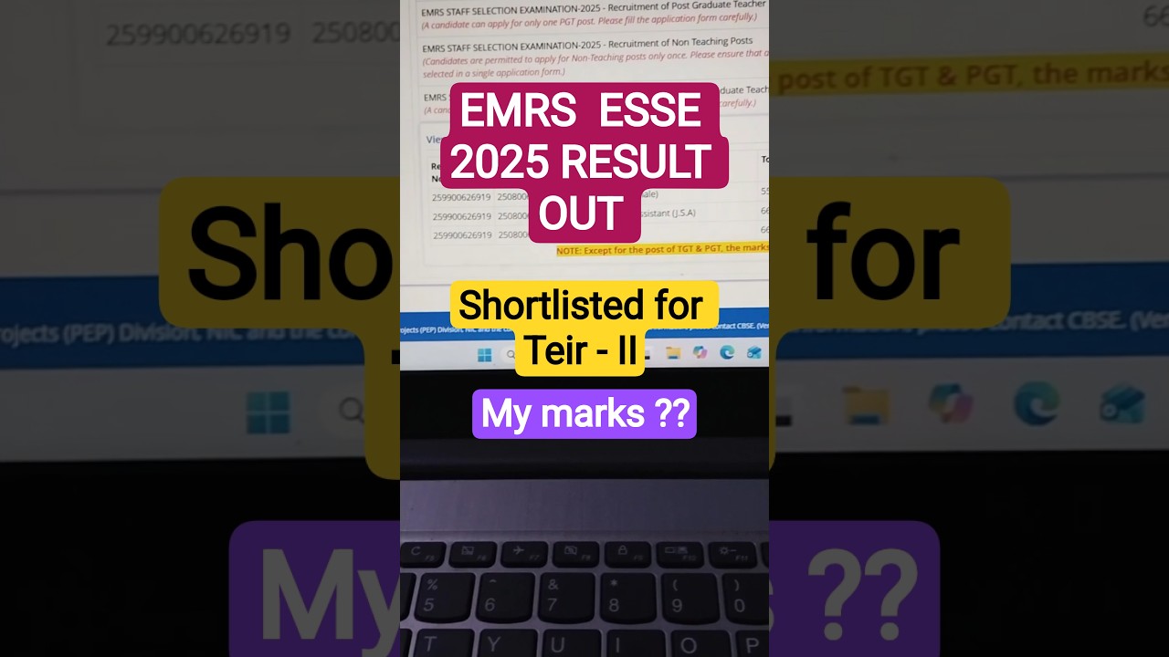 EMRS  ESSE RESULT OUT 2025📝#result #exam #cutoff #motivation #shorts #trending