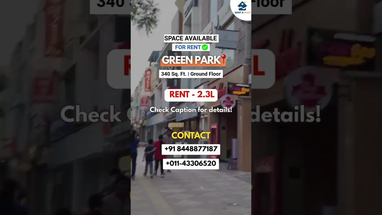 Ground Floor Shop for Rent in Green Park Main Market #southdelhi #shopforrent #commercialproperties