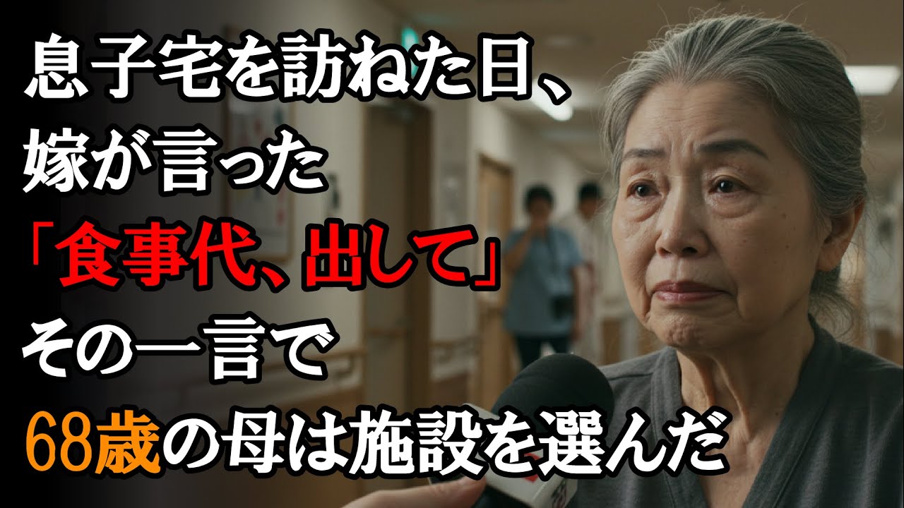 【本当にあった話】息子の家へ遊びに行ったが、嫁に「この食事代は母さんが払ってください」と言われた。68歳の女性は、即座に老人ホームへの入居を決意した【感動する話】