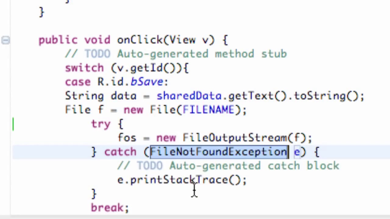 Android Developing Applications Tutorial 99 Writing Data to File Output Stream