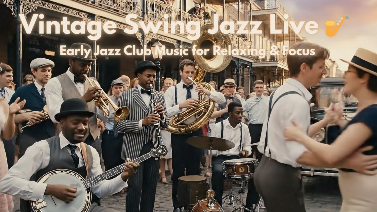 Vintage Swing Jazz Live 🎷 Early Jazz Club Music for Relaxing & Focus